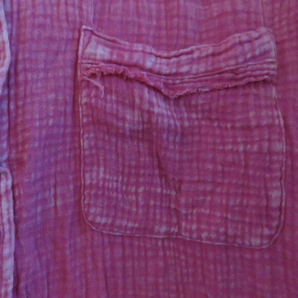 KITTENISH X FLAG & ANTHEM Morgan Boyfriend Shirt in Fuchsia Pink Casual Size XL - Picture 12 of 14